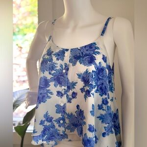 Anthropologie Paper Crane Floral Layered Camisole Tank Button Down